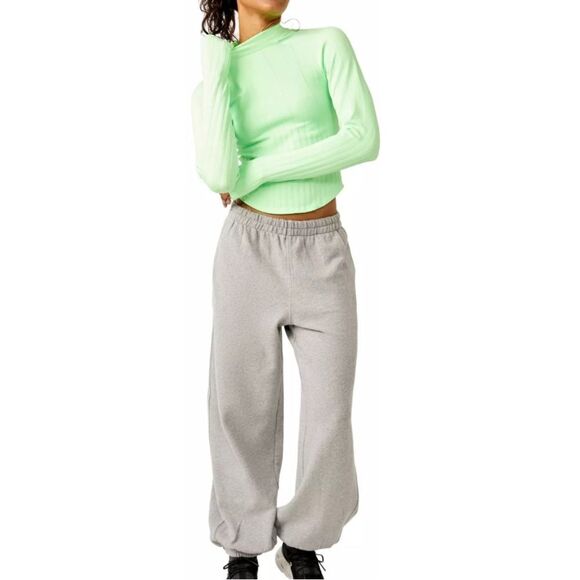 NWOT Free People Movement Offside Layer Lime Zest High Neck Thumbhole M/L Long - Picture 16 of 16